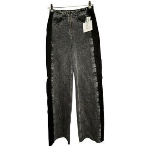 TT jeans womans Amelia gray wide leg high rise jeans 27 NWT